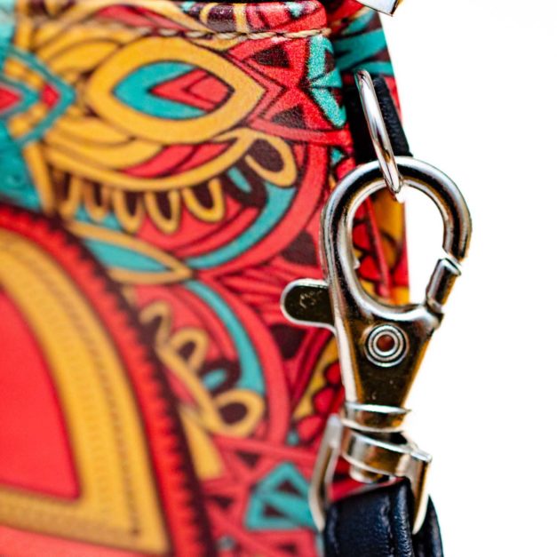 Close up of the VW Bus Hippy make-up bag hand-strap clasp.