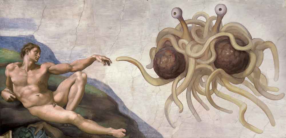 The glorious artwork titled "Touched by His Noodly Appendage" by Arne Niklas Jansson 