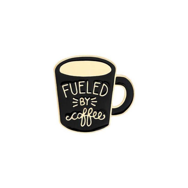 Coffee Cup "Fueled by Coffee" Enamel Pin