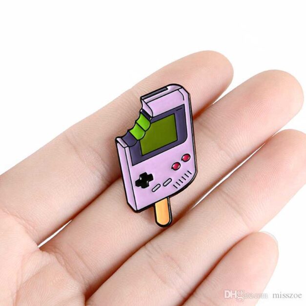 Game Boy Popsicle Enamel PIn - In Hand for Scale