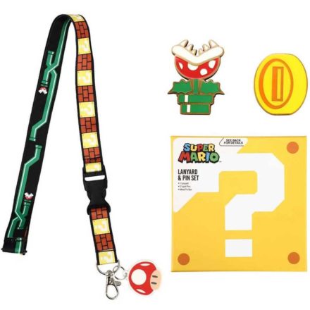Super Mario Brothers Enamel In and Lanyard Set.