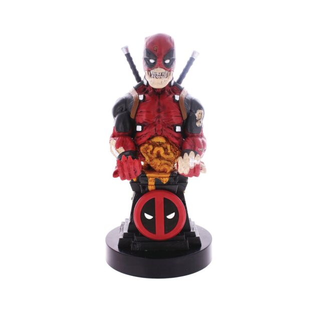 Close-up photo of the Deadpool Cable Guy video game controller holder.