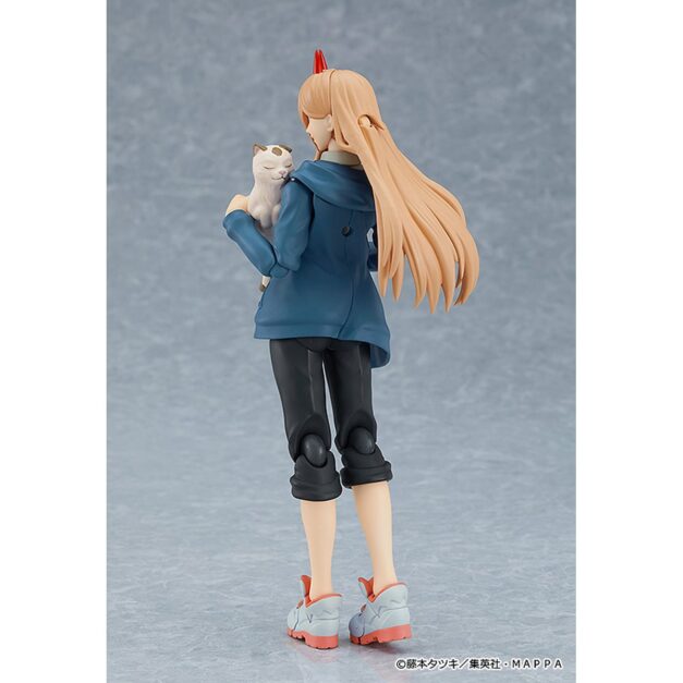 Back View of Power Figma with Cat Accessory on Stand