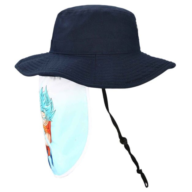 Side view of Goku Sun Hat with neck drape down