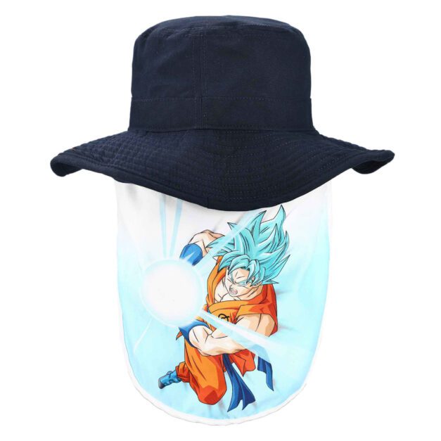 Back view of Goku Sun Hat with neck drape down
