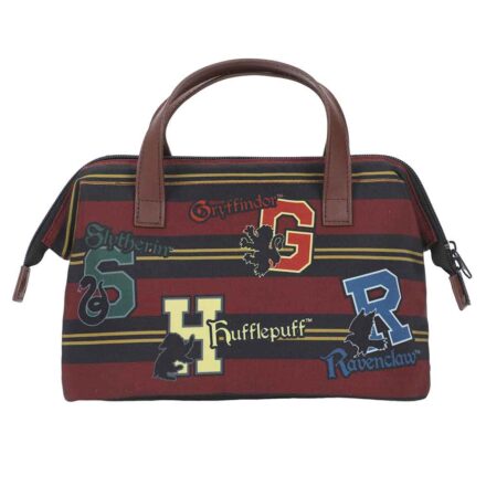 Back view of Harry Potter Hogwarts Insulated Lunch Tote showcasing all house symbols