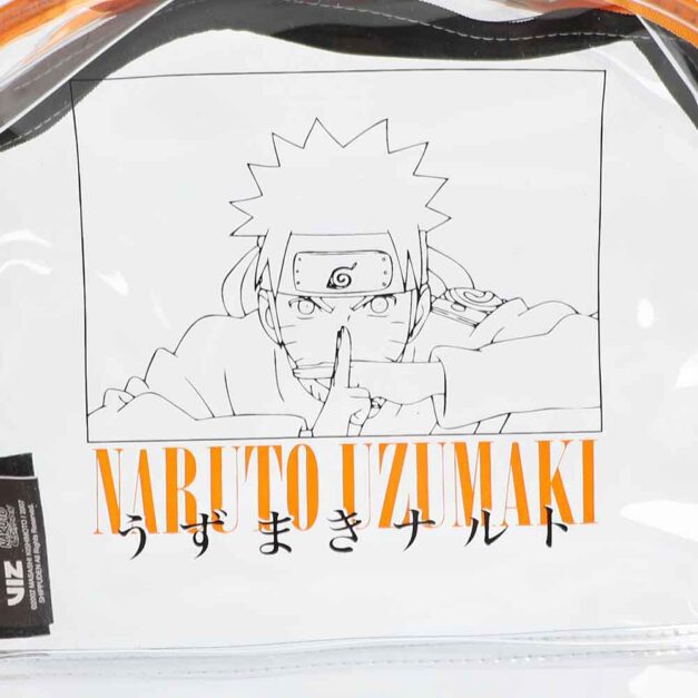 Close-up of Naruto Uzumaki print on utility case