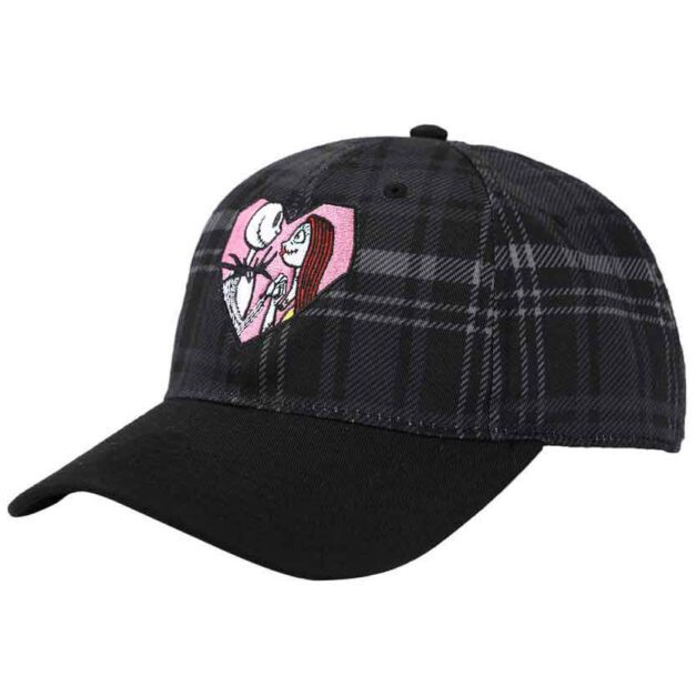 Right side view of Nightmare Before Christmas Jack & Sally Embroidered Hat.