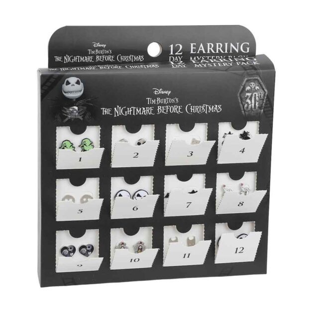 Open Packaging of The Nightmare Before Christmas 12-Pack Earring Set