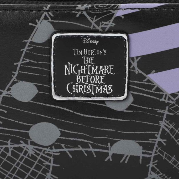 The Nightmare Before Christmas Jack & Sally Bi-Fold Wallet Close-up of Nightmare Before Christmas logo on wallet