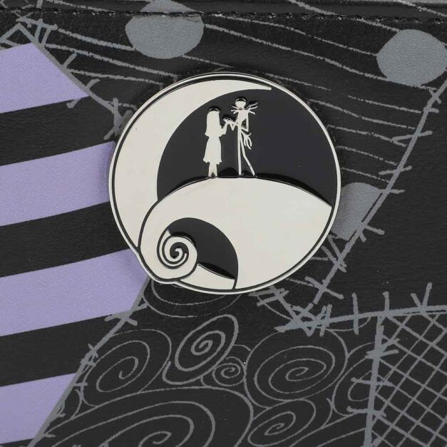 The Nightmare Before Christmas Jack & Sally Bi-Fold Wallet Close-up of Jack and Sally emblem